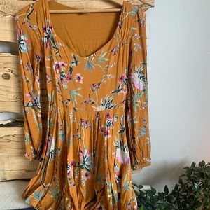 Orange floral ecote dress size 0 skater dress